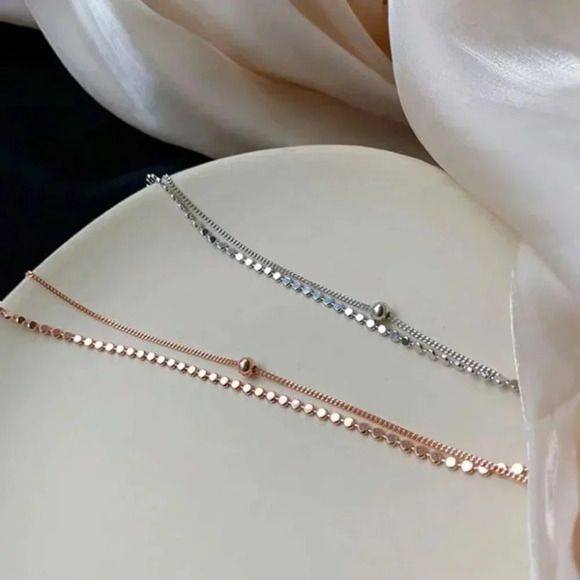 925 Sterling Silver Dainty Bead Layered Bracelet